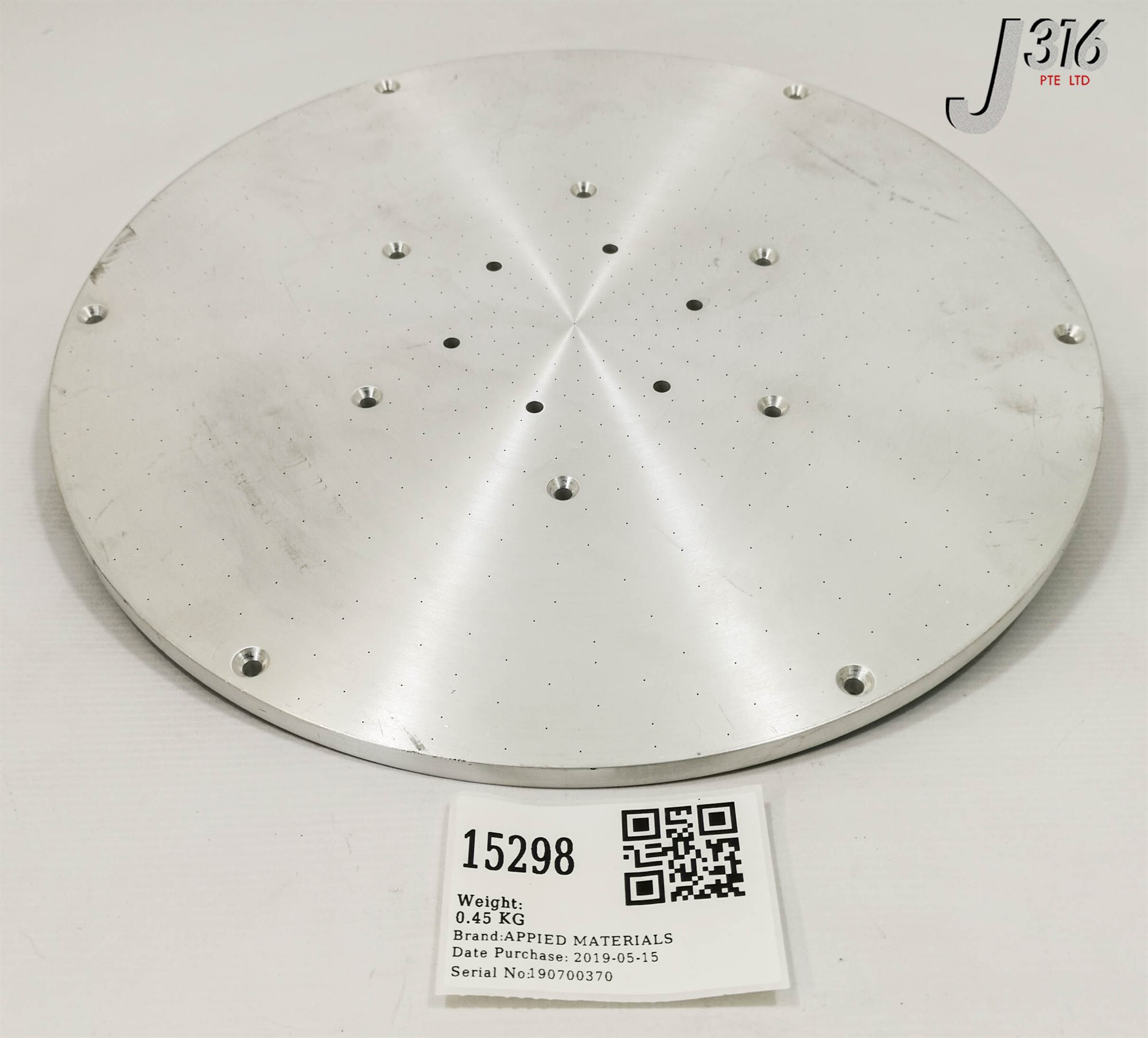 15298 APPLIED MATERIALS 300MM BLOCKER PLATE, HPD -0.2 BP STAND